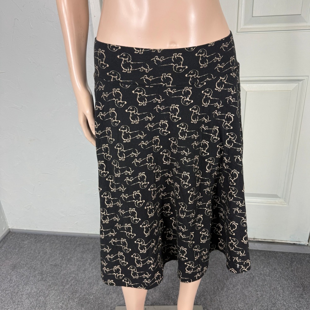 Effies Heart Women's Skirt XL Cotton Stretch Weiner dog Dachshund A-line Z11